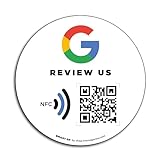 MESSAGENES | Aufkleber Google mit QR und NFC | Schilder Bewertung NFC und QR Code | 1 Runde Einheit | Google Review | Bewertungen in 1 Klick | Erhöht Bewertungen in Google Ihrer B