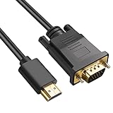 Omivine HDMI auf VGA Kabel, Videokabel (Stecker auf Stecker), Adapter kompatibel mit Raspberry Pi, Roku, Computer, Desktop, Laptop, PC, Monitor, Projektor, HDTV-1M