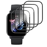 TUTUO [4 Stück Schutzfolie Kompatibel mit Amazfit GTS 3/Amazfit GTS 4 Schutzfolie, [Flexible] Soft HD Displayschutzfolie, Blasenfrei Anti-Kratzen Wasserdicht TPU Weich Displayschutz F