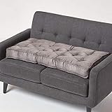 Homescapes Langes Sitzkissen grau 100x48 cm, Dicke Sofa-Auflage gepolstert, Sitzauflage Sofa mit Velours-Bezug