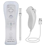 TechKen Controller für Wii mit Motion Plus und Wii Nunchuck Controller Wii Fernbedienung Nunchuk Kontroller Wii Vernbedinung Remote Plus Controller Ersatz für Wii/Wii U