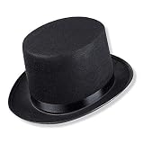 Schramm® Zylinder Hut mit Satinband Schwarz für Erwachsene Chapeau Zy