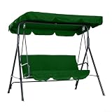 210D Oxford Tuch Outdoor Schaukel Baldachin Abdeckung Wetterbeständiger Schutz für Hofschaukeln Praktisches Design (Kleiner Dreisitzer Dunkelgrün)