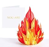 PopLife Pop-Up-Karte mit Aufschrift 'You're Fire' für alle Anlässe, blanko Glückwunschkarte, 3D-Geburtstagskarte, Muttertag, Vatertagskarte, Abschluss, lustig – flach zusammenklappbar für den V