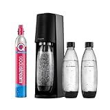 SodaStream Wassersprudler TERRA Promopack mit CO2-Zylinder und spülmaschinenfeste Kunststoff-Flasche, Schwarz, Höhe 44