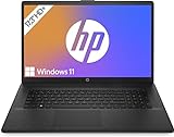 HP Laptop 17,3 Zoll HD+ Display, Intel Celeron N4120, 8GB DDR4 RAM, 256GB SSD, Intel UHD 600 Grafik, Windows 11, QWERTZ Tastatur, Schw