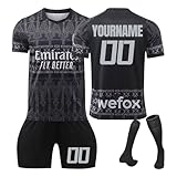 Personalisiert Fussball Trikot Kinder 2025/2026 Trikotset Home/Away Fußball Trikot DIY Name Nummer T-Shirt und Shorts Socken für Jungen/Erwachsene Fussball Geschenke Jung