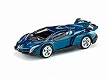 siku 1485, Lamborghini Veneno, Metall/Kunststoff, Spielzeugauto für Kinder, Dunkelblau, Bereifung aus Gummi, Silb