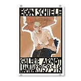 artboxONE Acrylglasbild 120x80 cm Typografie Egon Schiele - Die Hämische - Bild Ausstellung Dame Egon S
