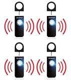 ERABOS® Taschenalarm T1000 | Aktion 4 Stück | Premium Modell | mit STROBOSKOP LED Blitzlicht-Signal | Notfallalarm für die ganze F