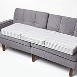 Homescapes 3-Sitzer Sofa-Sitzerhöhung 150x50 cm grau gestreift, 10 cm Dickes Sitzkissen Baumwolle, Couch-Auflage orthopädischer S