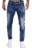 MERISH Jeans Herren Slim Fit Jeanshose Stretch Denim Designer Hose 1507 (32-32, 1507-4 Denim)