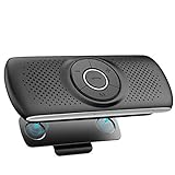 AGPTEK Freisprecheinrichtung für Auto, Bluetooth 5.0, integriertes Mikrofon, mit Clip für GPS, Musik, TF-Kartenslot, automatische Wiederverbindung, Lautsprecher, Auto, IOS Siri & Goog
