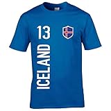 FanShirts4u Kinder Fanshirt Trikot Jersey Island Iceland T-Shirt inkl. Druck Wunschname u. Wunschnummer EM WM (9/11 Jahre 134-146 cm, Iceland/Blau)