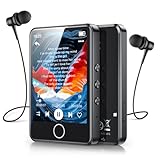 AGPTEK 64GB MP3 Player Bluetooth 5.3 mit 2,8 Zoll Full-Touchscreen, Tragbarer HiFi Musik mit Lautsprecher, FM-Radio, E-Book, Line-in-Aufnahme, Unterstützung bis zu 128 GB, Schw
