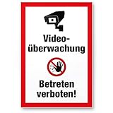 Komma Security Videoüberwachung Betreten Verboten Kunststoff Schild - Achtung Vorsicht Videoüberwachung - Hinweis Hinweisschild Videoüberwacht - Hinweis Mehrsprachig Sp