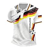 Fußball Trikot 2026 Deutschland Fußball Fan Poloshirts Kurzarm Trainingsshirt WM 2026 Fußball T-Shirt Comfy Fußball Trikots Retro Freizeit Germany Shirt Tops für Alltag,Training(#A Beige,L)