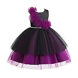 Kinder Mädchen Halloween Outfit Kürbis Katze Kurzarm Tüll Halloween Kleid Urlaub Kleidung Roter Pullover für Jungen (Purple, 3-4 Years)
