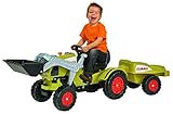 BIG - Claas Celtis Loader mit Anhänger - Kindertrettraktoren, Spielfahrzeug mit Präzisionskettenantrieb, 3-fach verstellbarer Sitz, bis 50 kg, Claas Lizenz, für Kinder ab 3 J
