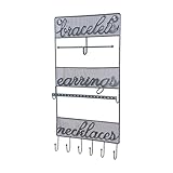 UxicRuya Hängender Schmuckständer, Ohrring Aufbewahrungshalter mit Haken, Einfache Und Stabile Eisendekoration für Ohrring