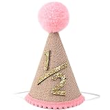 TERJIO Rosa Baby-Krone, halber Geburtstag, Party-Dekoration für Baby-Show, Kegelkappe für handgefertigt, Geburtstagskrone für Baby-M