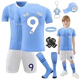 Fussball Trikot Kinder Set, Heimtrikots/Auswärtstrikots Trikot Jungen, Fußball T-Shirt Shorts, Football socken, Schienbeinschoner, Fußbälle Jersey Schlüsselanhänger, Bracelet und Bandag