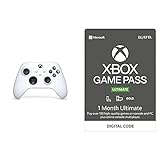 Xbox Wireless Controller Robot White & Xbox Game Pass Ultimate | 1 Monate Mitgliedschaft | Xbox/Win 10 PC - Download C