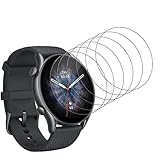 ivoler 6 Stück Schutzfolie Displayschutzfolie für Amazfit GTR 3 Pro/Amazfit GTR 3, 3D Vollständige Abdeckung [Wet Applied] [Anti-Kratz] [Blasenfrei] HD TPU Weich F