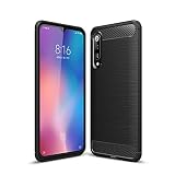 Cruzerlite Case für Xiaomi Mi 9 hülle, Carbon Fiber Shock Absorption Slim TPU Cover Schutzhülle für Xiaomi Mi 9 Case (Black)