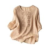 Damen Y2K Crop Top - Blusenkleid Leinen Elegant Einfarbig Kurzarm Tee Tops Elegant Oversize für Tshirts Locker Kurzarm Bluse Tops Elegant Oberteil Vintage Aesthetic O