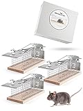 Novacatch® Mausefalle (3 Stück) DAS ORIGINAL – lebendfallen Mäuse mit Doppeltür für leichtes befüllen des Auslösers Inkl. Anleitung & Ködertipps - Verbesserte Falltüren verringern Verletzungsrisik