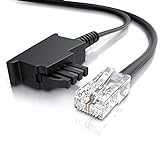 CSL - Internet Kabel Routerkabel - TAE-F Stecker auf RJ45 Stecker - 10m - Internetkabel – Router an die Telefondose – Kompatibel mit DSL VDSL Fritzbox Internet Router an Telefondose TAE - schw