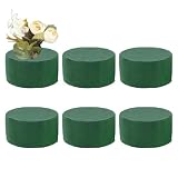 6X Steckschaum Für Blumengestecke - 8 X 4 cm Blumenschaum Steckmasse Rund, Für Frische Und Künstliche Blumen, Steckmasse Für Frischblumen, Steckmoos Für Feiern, Hochzeit Und Geburtstag