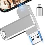 USB Stick 512gb 3-in-1 mit USB-C Adapter für Phone, Android, Tablet, PC und Laptop, Externer Speicherstick– Effizientes Backup von Fotos und Daten, Unterstützt iOS und Android,(Silber)