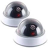 VisorTech Kamera Atrappe: 2er-Set Dome-Überwachungskamera-Attrappen, durchsichtige Kuppel & LED (Kamera Fake, Kamera Dummies, Überwachung Attrappe)