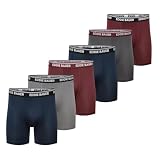 Eddie Bauer Herren-Boxershorts aus Jersey mit konturierter Tasche, 6er-Pack, Atlantic/Ash Grey/Bordeaux/Atlantic/Vintage Grey/Dusted Indigo, M