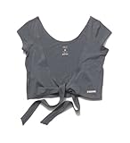Zumba Fitness Women's Z Performance Wrap Cropped Top (Gunmetal, Large)