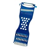 ANBOO 6-in-1 Gemüseschäler & Friseur mit Edelstahlklinge - Manueller Gemüseschneider für Kartoffeln, Karotten, Gurken & Obst, spülmaschinenfest mit rutschfestem Griff (Blau)