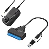USB 3.0 zu SATA, SATA auf USB Kabel, Festplatten Adapter, Sata usb Adapter, SSD USB Adapter 3 5 zoll, Kompatibel mit Windows Mac Linux Plug & Play Externes Laufwerk Datenübertragung Backup Lösung