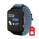 Vodafone ANIO 5 s (2023) Smartwatch Kinderuhr in Blau | 50€ Amazon-Gutschein nach SIM-Registrierung | GPS, Anrufen, Schulmodus, SOS, Roaming