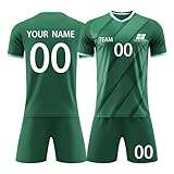 PULASSI Deutschland-Feier-Trikot,Personalisiertes Fussball Trikot Customizable Trikot Kinder Erwachsene Shirt & Shorts Set mit GRATIS Nummer Name Team Logo Fußball Trik