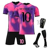 Sternstunde Trikot Sets Kinder, Hause/Auswärts Fußballtrikot für Kinder,Herren Jungen Fussball Jersey Football Trikots, Sportshirt Junge Football Training Tshirts Shorts (Lila, 10-11 Jahre)