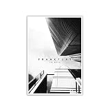 Frankfurt am Main Bild - in Din A4 oder 30x40 cm - Schwarz Weiß Bild - Innenstadt - Hochhaus - Stadt - City Poster für dein Wohnzimmer- Hochwertiges mattes Fotopaper 210 g/m² - ohne B