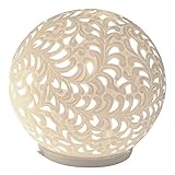 Formano Porzellan-Lampe Kugel Harmonie Romantik Tischleuchte Nachttischlampe Nachttischleuchte Stimmungslampe Weiss 24