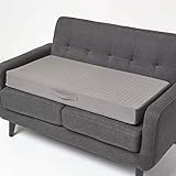 Homescapes Feste Sofa-Auflage 100x50 cm grau, 10 cm hohes Sitzkissen Baumwolle, Sitzerhöhung orthopädischer S