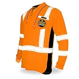 KwikSafety Charlotte, NC – Limited Edition Langarm-Sicherheitshemden [Deluxe Fishbone Tape] Klasse 3, ANSI OSHA-konform, Knopfleiste | Orange, 3XL