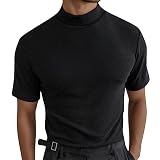 Gefomuofe Herren-Rollkragen-Weste Base Achselshirts Trägershirt Rundhals Ärmelloses Muskelshirts Casual Fitness Sport Tanktop Gym Sport Workout Fitness U