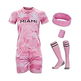 wenatup Fußballtrikot Nr. 10 für Kinder, Jungen, Mädchen, Jugendliche, Fußballtrikot, Geschenkset, Trikot mit Socken, Pink, 20
