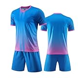 Deutschlandtrikot Kinder Deutscher Fußball Trikot Set mit Eigenem Namen & Nummer & Logo Personalisiertes Fussball Trikot Kinders Erwachsene Fusstball Shirt & Shorts Set Atmungsaktiver Trik
