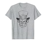 Vintage Totenkopf Zylinder Lustig Schwermetall Tattoo Stil Grafik T-S